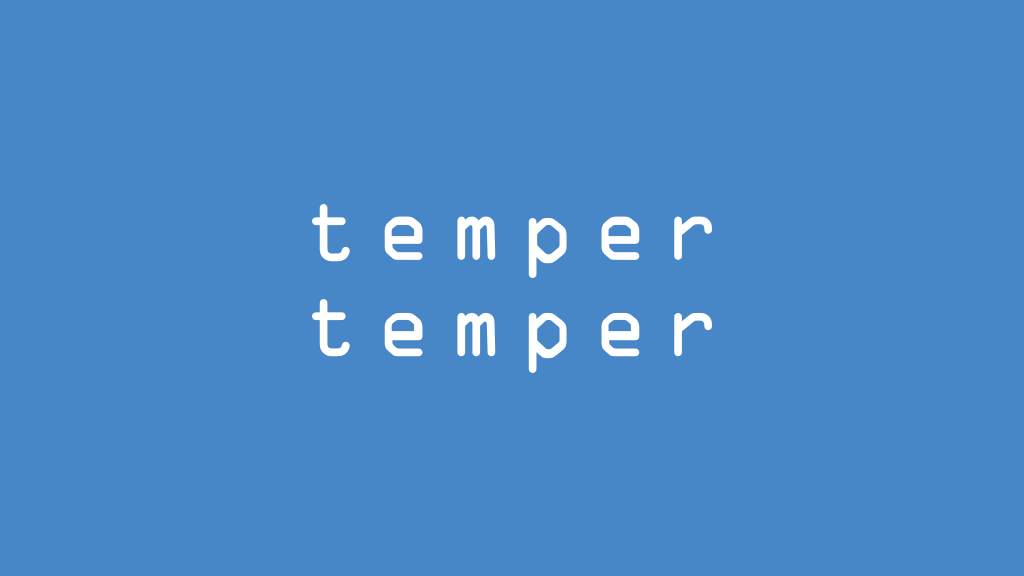 The original tempertemper logo, using OCR-A in white against a blue background